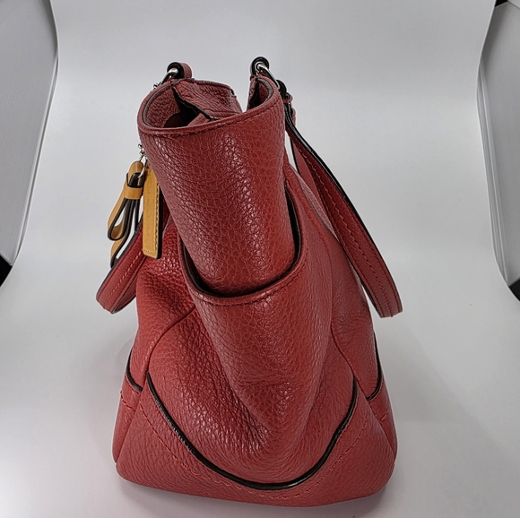 Coach Park Carrie Tote Cranberry Red Orange Pebbled Leather F23284 👜 - Picture 4 of 11